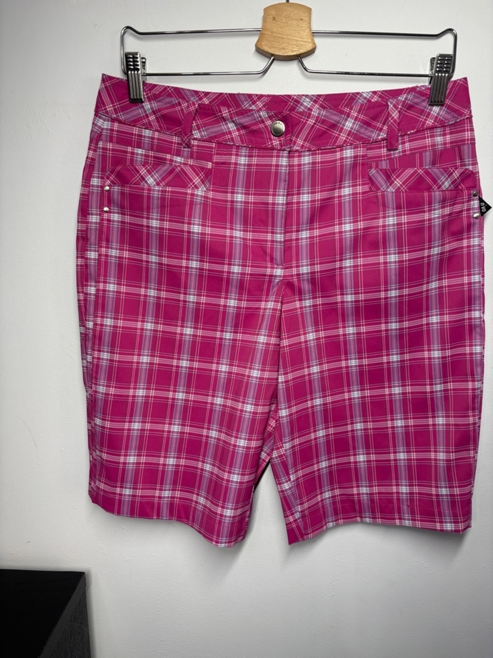 Nivo Pink Plaid Bermuda Shorts - Classic Women's Summer Style